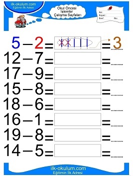 Çocuklar İçin toplam işlemi yaprak testleri 